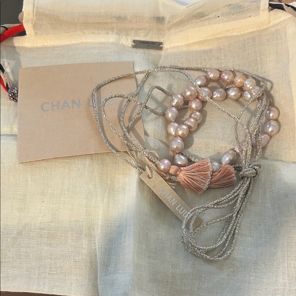 Chan Luu Pearl Necklace with Silver Tassels - Picture 3 of 10